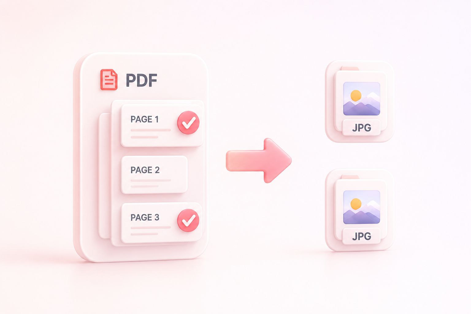 Selected PDF pages converted into separate JPG images